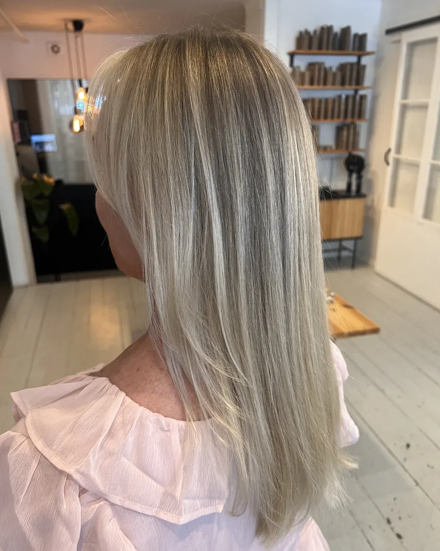 Efter: ljust hår där det gråa smälter in
